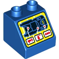 Duplo Brick 2 x 2 Slope 45° with Display Batmobile Print