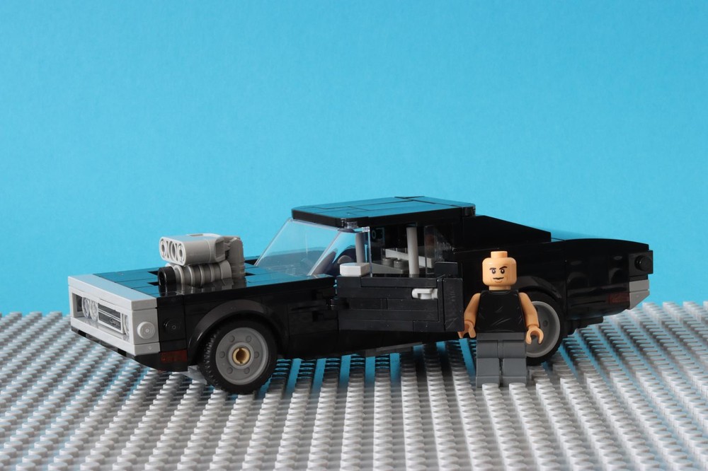 Lego Modified "Fast &Furious 1970 Dodge Charger R/T" from LEGO Speed Champions Set 76912 with pullback motor