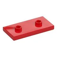 Plate Special 2 x 4 with Groove and Two Center Studs (Jumper) / Red