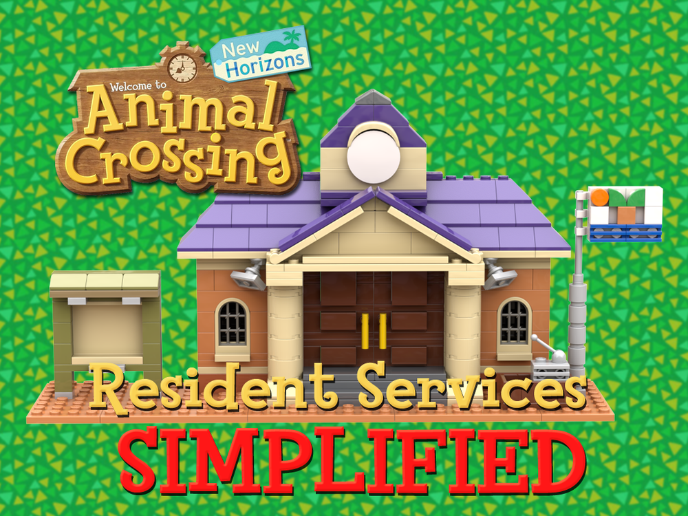 Lego Animal Crossing Resident Services Facade SIMPLIFIED