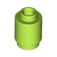 Brick Round 1 x 1 Open Stud / Lime