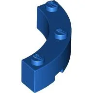 Brick Round Corner 4 x 4 Macaroni Wide with 3 Studs / Blue