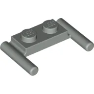 Plate Special 1 x 2 with Handles [Flat Ends / Low Attachment] / Light Gray