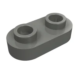 Plate Special 1 x 2 Rounded with 2 Open Studs / Dark Bluish Gray