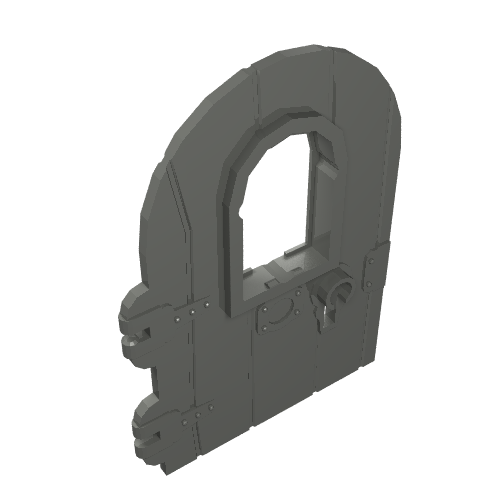 Lego Door 1 x 4 x 6 Round Top with Window and Keyhole, Non Reinforced Edge / Dark Bluish Gray