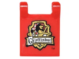 Flag 2 x 2 Square with Flat Edge with 'Gryffindor' and Lion in Shield Pattern (Sticker) - Set 4842