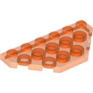 Wedge Plate 3 x 6 Cut Corners / Trans-Neon Orange