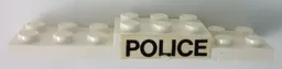 Stickered Assembly 8 x 2 x 2/3 with Black 'POLICE' Pattern on Both Sides (Stickers) - Sets 600-2 / 6600-1