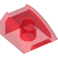 Lego Brick Curved 2 x 2 with Lip, No Studs / Trans-Red