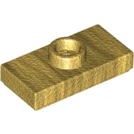 Plate Special 1 x 2 with 1 Stud with Groove (Jumper) / Pearl Gold