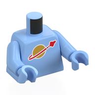 Lego Torso Classic Space Logo Print, Bright Light Blue Arms and Hands / Bright Light Blue