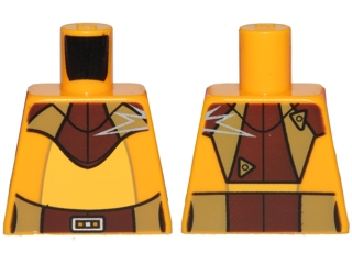 Lego Torso SW Jumpsuit with Dark Brown and Dark Tan Belt and Neck Plate Pattern (Garazeb 'Zeb' Orrelios)