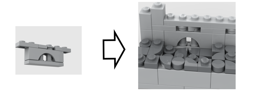 Lego Medieval jail window building technic