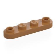 Lego Plate Special 1 x 4 Rounded with 2 Open Studs / Medium Nougat