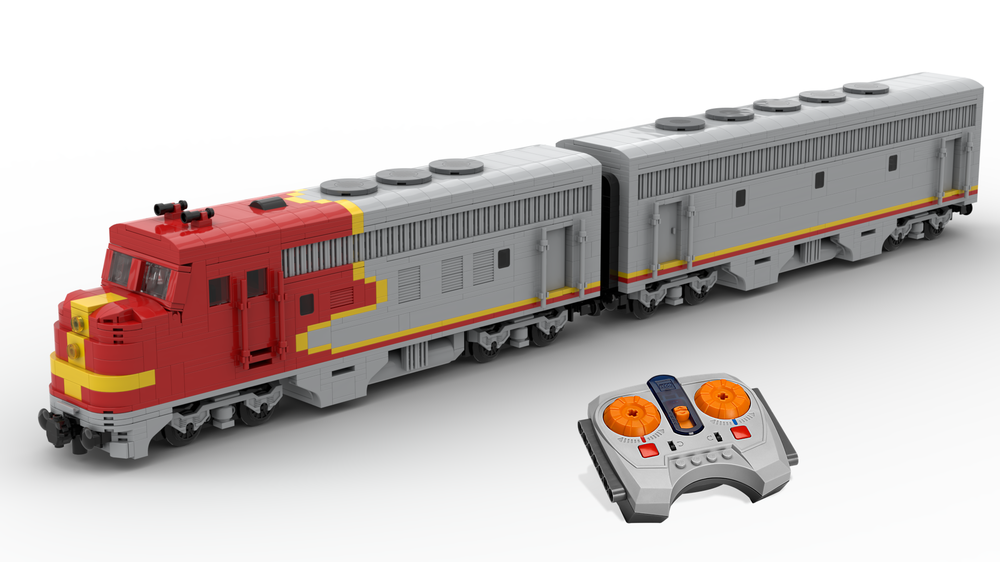 Lego Locomotive Diesel - EMD F7 Santa Fe - MOC