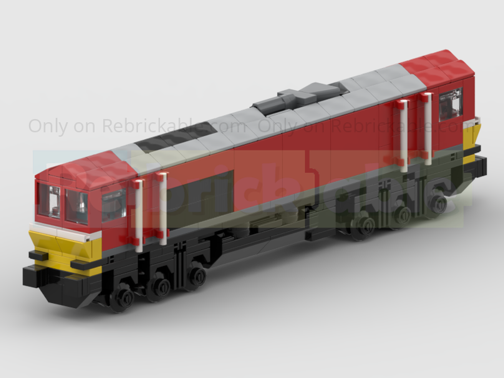 Lego 4-Wide Class 66 Diesel Locomotive Train In Deutsche Bahn (DB) Livery