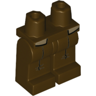 Lego Hips and Dark Brown Legs with Dark Tan Pockets, Black Lines / Dark Brown