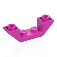 Lego Brick Sloped Inverted 45° 4 x 1 Double with 1 x 2 Recessed / Dark Pink