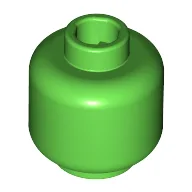 Minifig Head [Plain] [Blocked Open Stud] / Bright Green