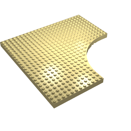 Lego Brick Special 24 x 24 without 12 x 12 Quarter Circle / Light Yellow