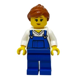 White Torso, Blue Overall, Dark Orange Hair