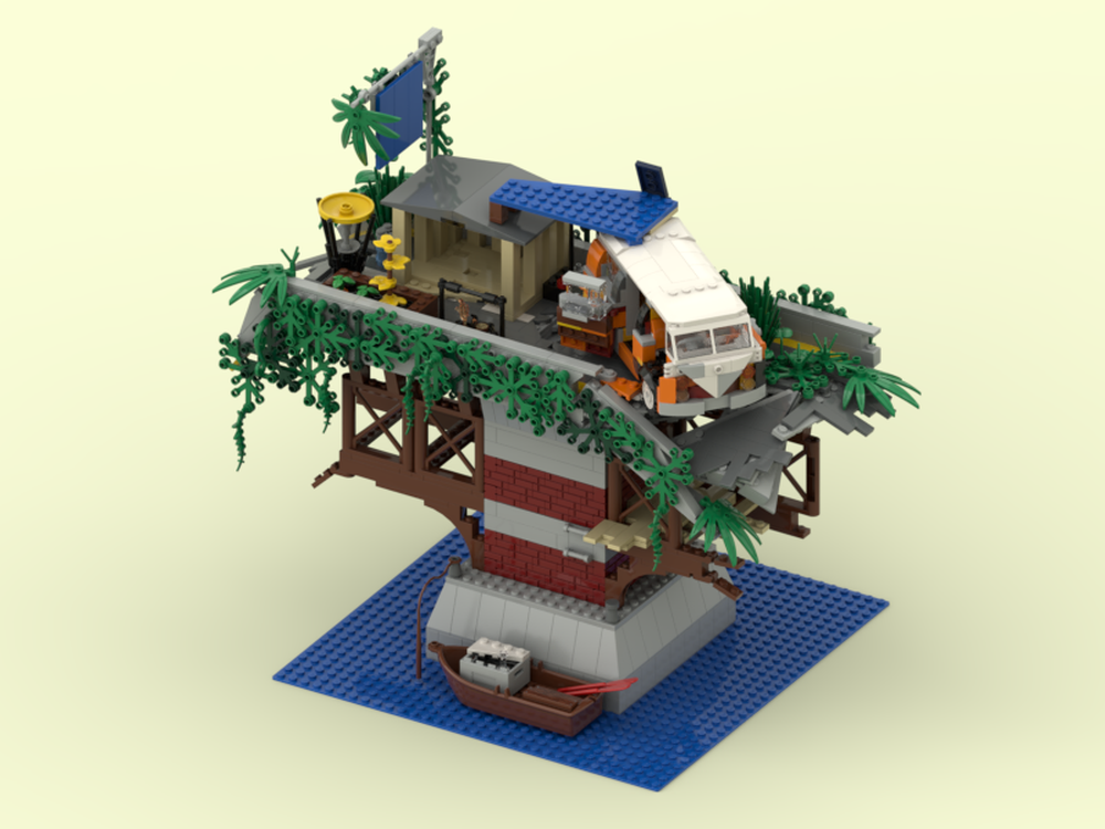 Lego Post Apocolyptic Collapsed Bridge Settlement - Diorama