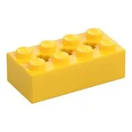 Brick Special 2 x 4 with 3 Axle Holes / Yellow