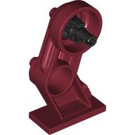 Lego Mech Leg, Right, with Black Pin / Dark Red