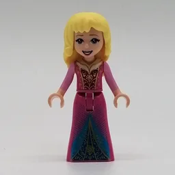 Aurora - Dark Pink Dress, Dark Azure/Blue Decorations