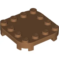 Plate Round Corners 4 x 4 x 2/3 Circle with Reduced Knobs / Medium Nougat