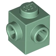 Brick Special 1 x 1 with Studs on 2 Adjacent Sides / Sand Green