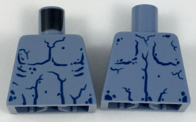 Lego Torso Alien with Muscles Outline and Cracks Pattern