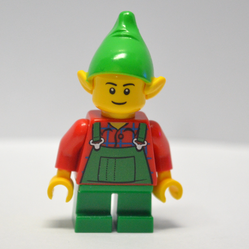 Lego Elf, Green Overalls, Short Green Legs