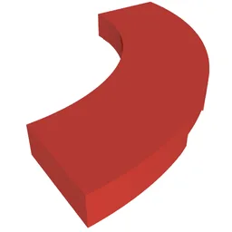 Tile 3 x 3 Curved, Macaroni / Red