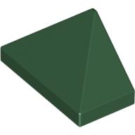 Lego Brick Sloped 45° 2 x 1 Triple with Ovoid Bottom Pin / Dark Green