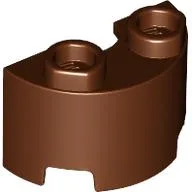 Brick Round, Half 1 x 2 / Reddish Brown
