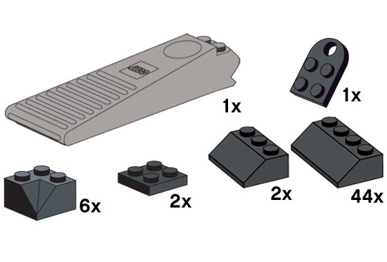 Lego Gray Brick Separator with Black Frame Pieces