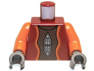 Lego Torso SW Neimoidian Viceroy Pattern / Orange Arms / Dark Bluish Gray Hands
