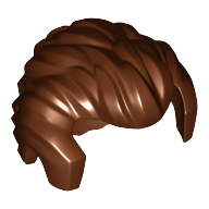 Lego Hair Short Swept Back with Sideburns and Widow's Peak / Reddish Brown