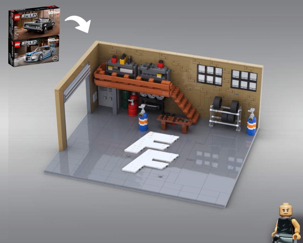 Lego Dom's Garage (Fast & Furious) - Speed Champions Display Showroom (for sets 76912 & 76917)