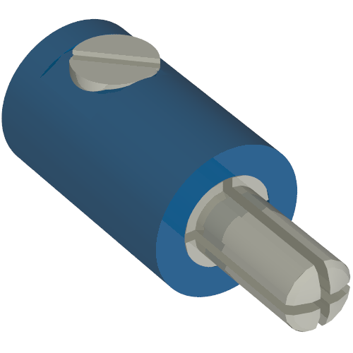 Lego Electric Connector, 1 Way Male Rounded with Cross-Cut Pin (Banana Plug) / Blue