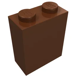 Brick 1 x 2 x 2 with Inside Axle Holder / Reddish Brown