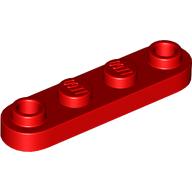 Lego Plate Special 1 x 4 Rounded with 2 Open Studs / Red