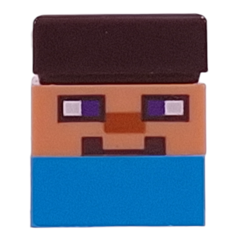 Lego Micromob Steve, Dark Azure Legs, Dark Brown Hair
