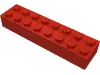 Brick 2 x 8 / Red