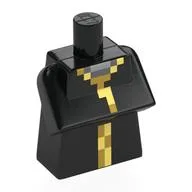 Torso Special, Long with Folded Arms with Pixelated Yellow/Bright Light Orange Stripe / Trim Print / Black