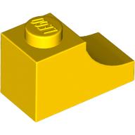 Lego Brick Curved 2 x 1 with Inverted Cutout / Yellow