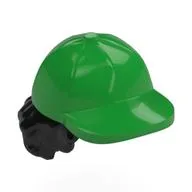 Hair and Hat, Cap with Curly Hair Black Pattern / Bright Green