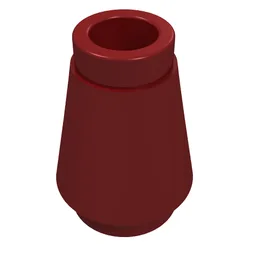 Cone 1 x 1 [Top Groove] / Dark Red