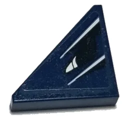 Tile, Modified 2 x 2 Triangular with White Stripes, Black Panel Pattern Model Right Side (Sticker) - Set 75885